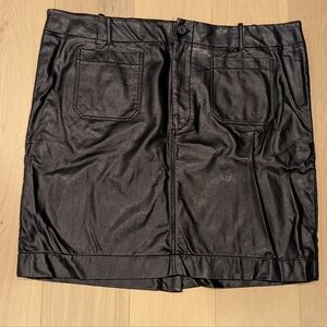 Black Faux Leather Skirt